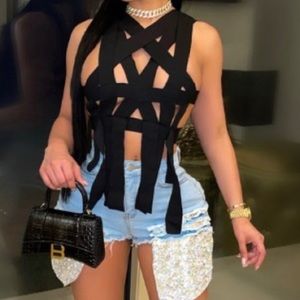 Sexy Hollow Out Solid Tank Top